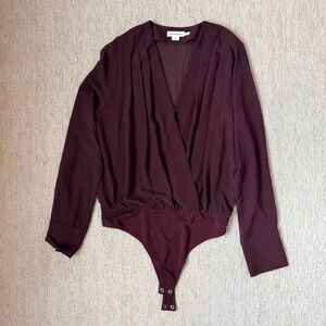 Good American Maroon Size M Bodysuit NWOT